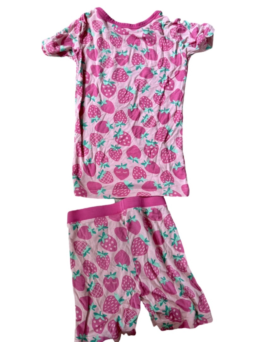 Little Sleepies Pink Strawberry-Print Short Pajama Set - Picture 3 of 3